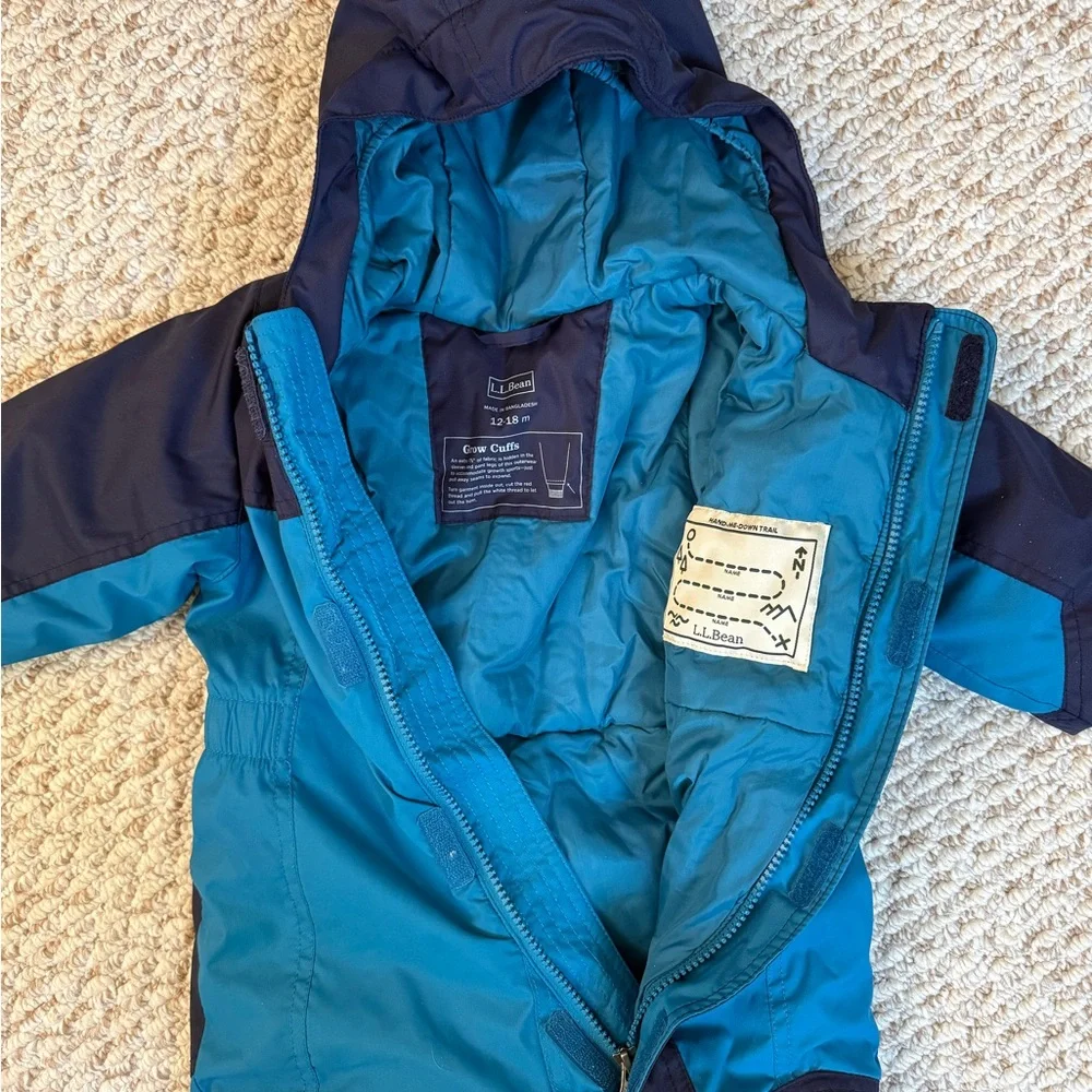 L.L. Bean Cold Buster Snowsuit, 12-18mo in Blue - Picture 2 of 3